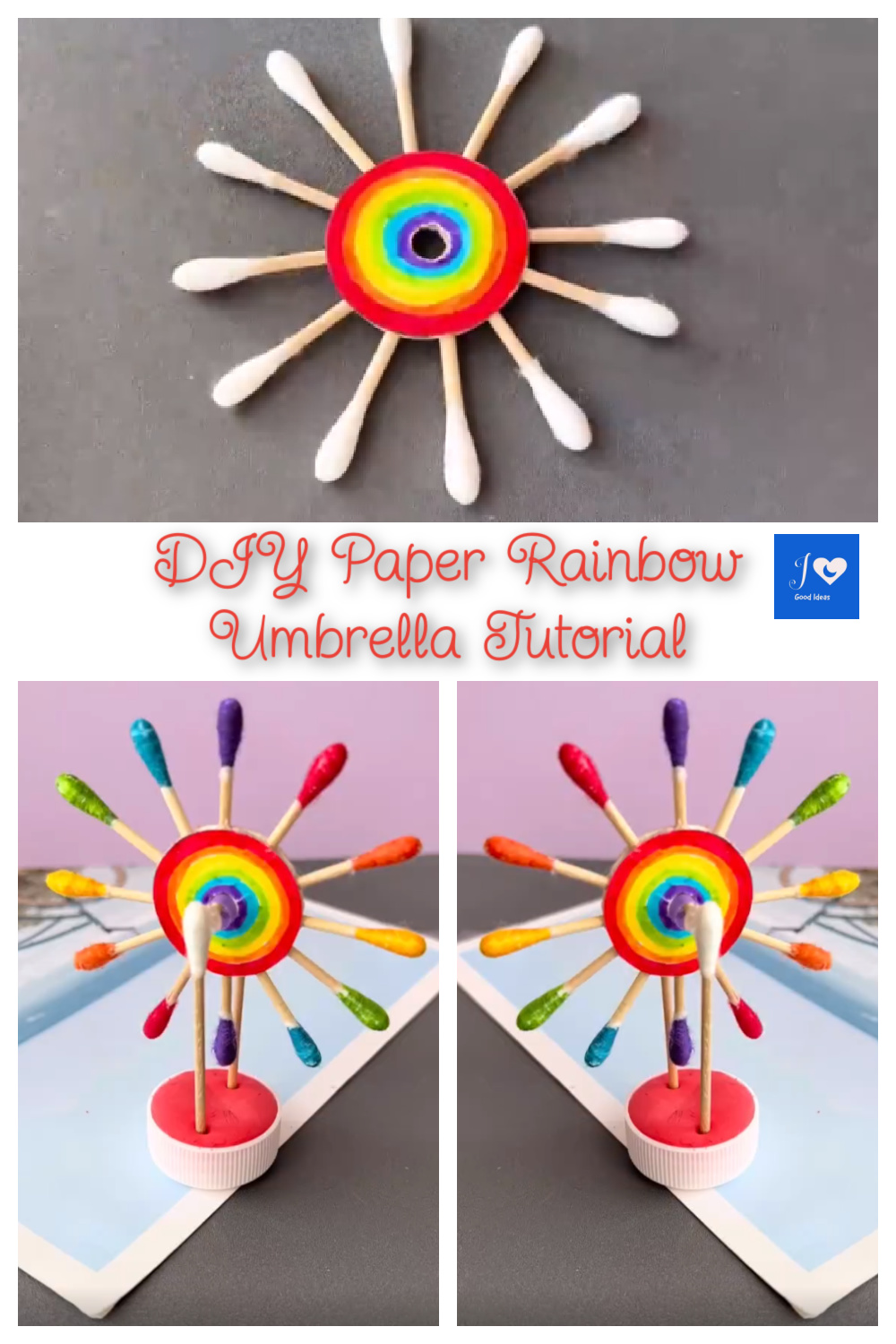 DIY Adorable Pinwheel with Q-tips Tutorial