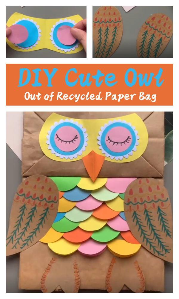 DIY Cute Owl Out of Recycled Paper Bag