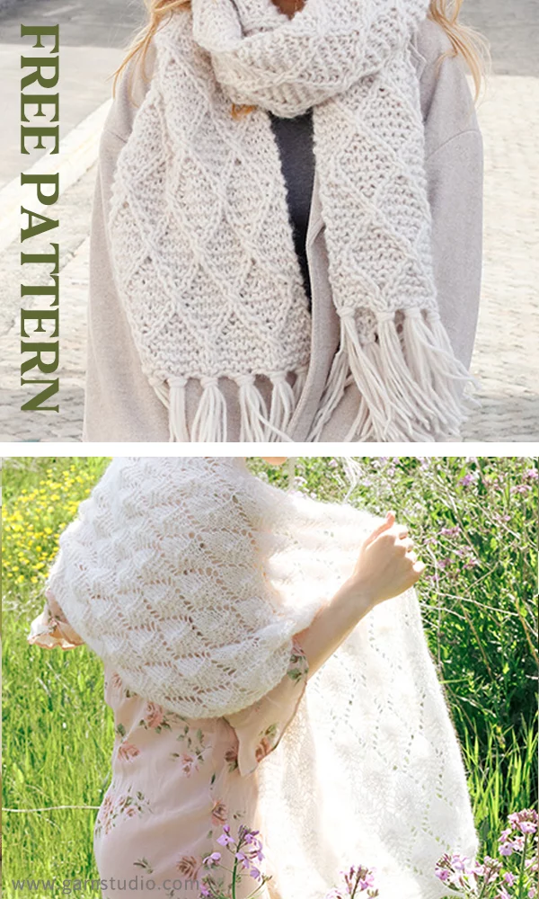 Elegant Scarf & Shawl FREE Knitting Pattern
