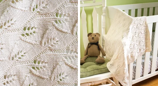 Leafy Baby Blanket FREE Knitting Pattern