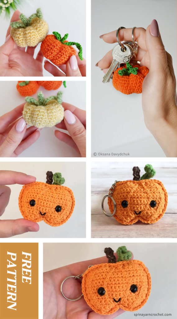 Pumpkin Keychain FREE Crochet Patterns 
