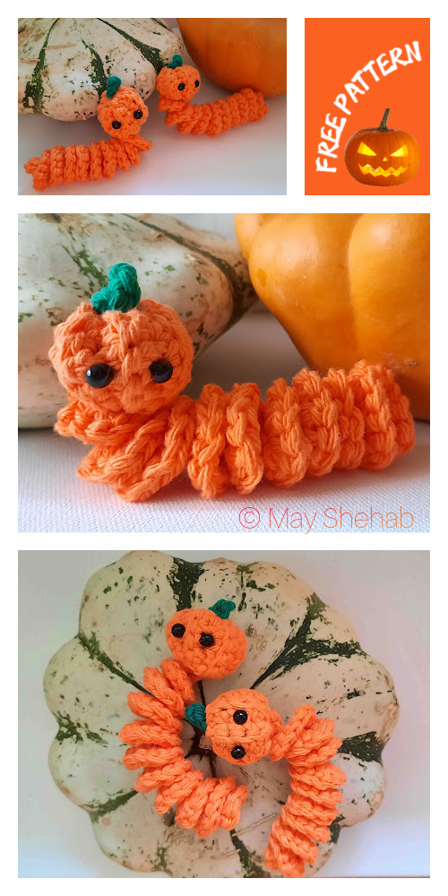 Pumpkin Worry Worm FREE Crochet Pattern 