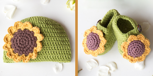 Sunflower Baby Hat FREE Crochet Pattern