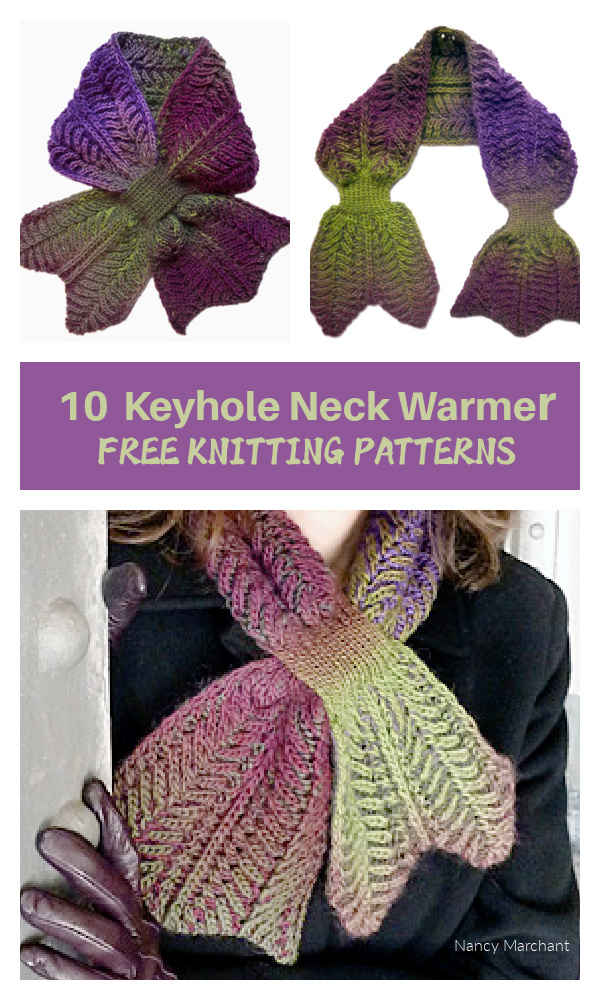 0 Keyhole Neck Warmer FREE Knitting Patterns 