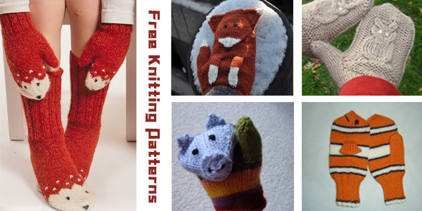 10 Knitted Animal Mittens Free  Patterns