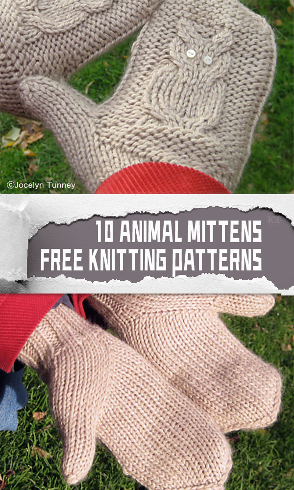  10 Knitted Animal Mittens Free Patterns3