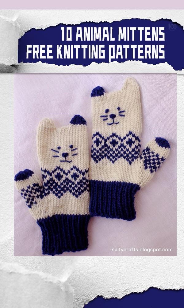 10 Knitted Animal Mittens Free Patterns6