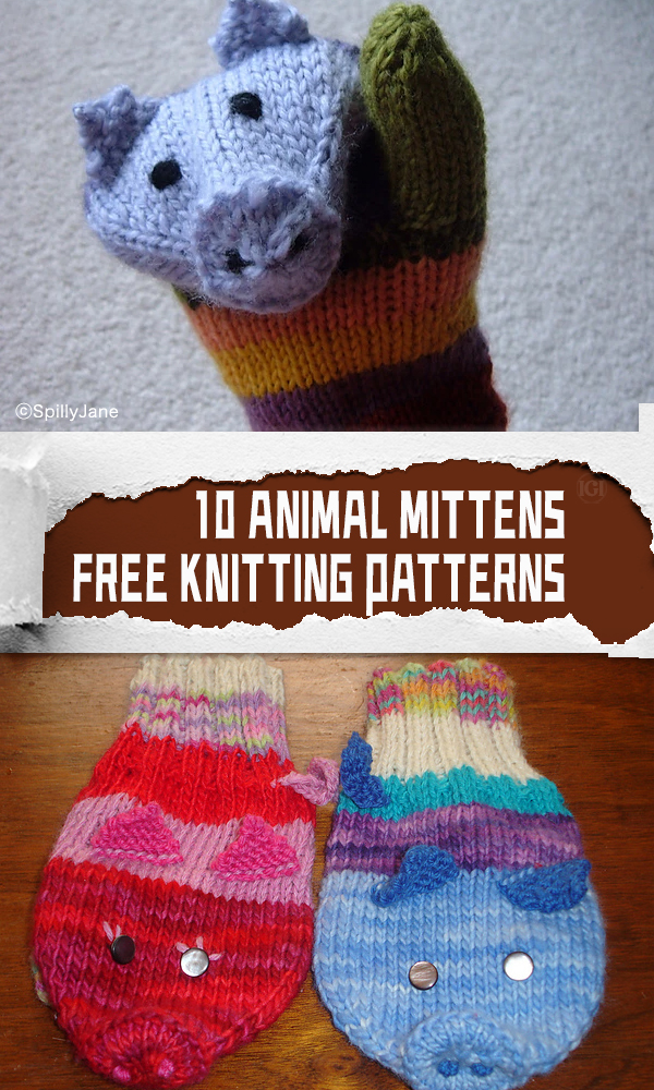 10 Knitted Animal Mittens Free Patterns7