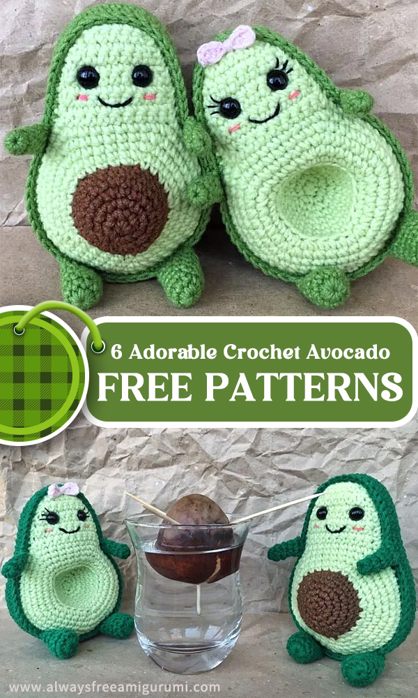 6 Adorable Crochet Avocado FREE Patterns 