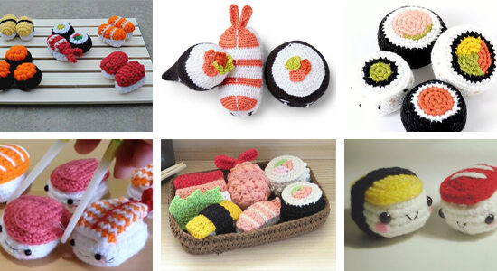 6 Crochet Sushi Amigurumi FREE Patterns