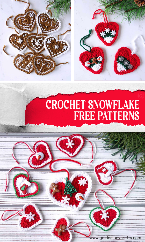 Christmas Heart Ornament FREE Crochet Patterns