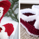 Crochet Santa Slippers FREE Patterns