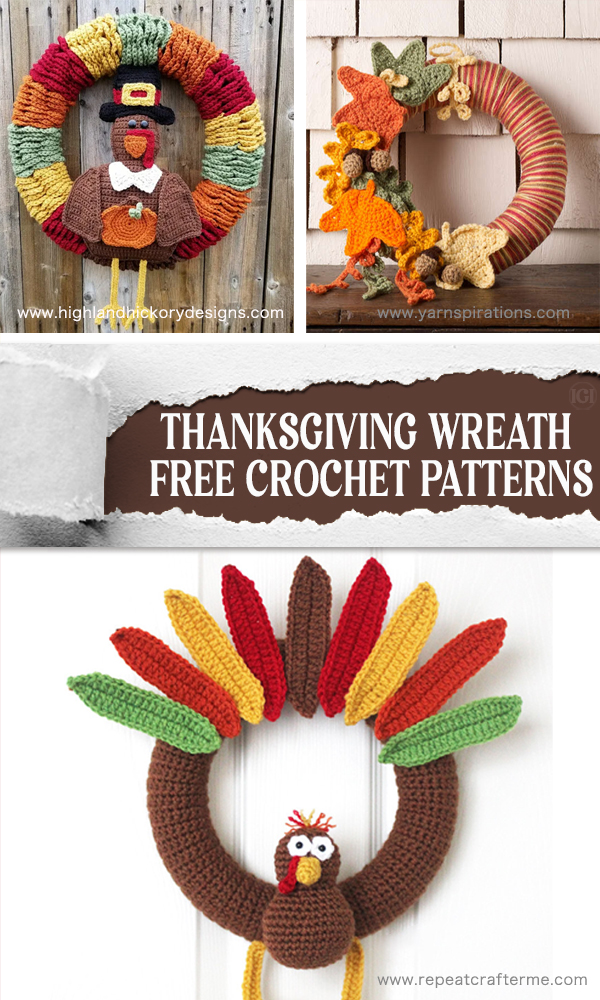 Crochet Thanksgiving Wreath FREE Patterns 