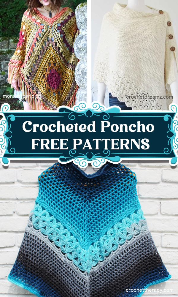 Crocheted Poncho FREE Patterns 