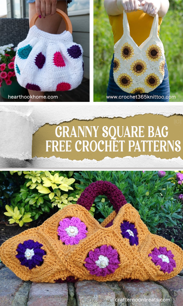 Granny Square Bag FREE Crochet Patterns 