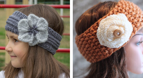 Knitted Flower Headband FREE PATTERNS