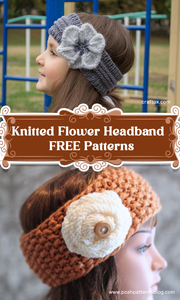 Knitted Flower Headband FREE PATTERNS