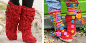 Knitted Slipper Boots FREE Patterns
