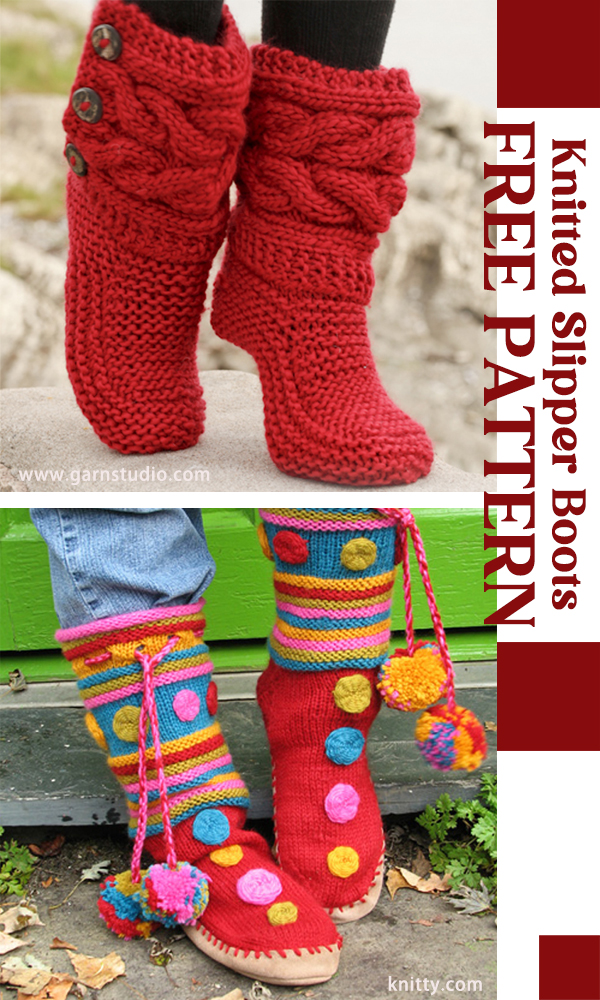 Knitted Slipper Boots FREE Patterns