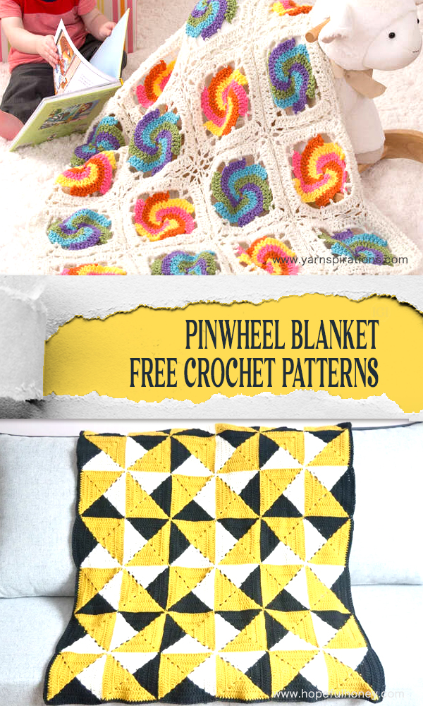Pinwheel Blanket FREE Crochet Patterns 