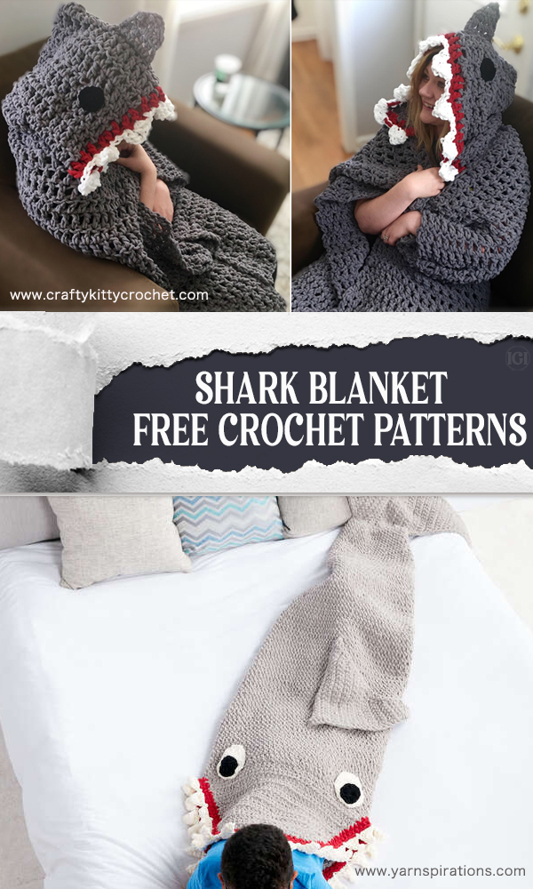 Shark Blanket FREE Crochet Patterns