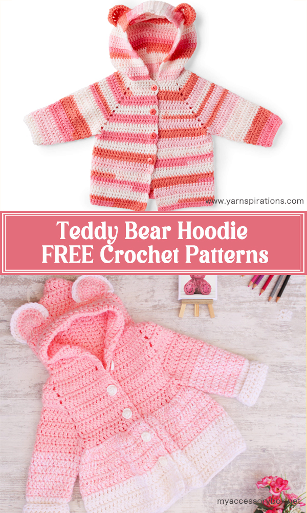 Teddy Bear Hoodie FREE Crochet Patterns 