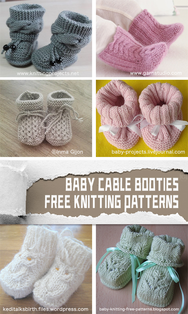6 Baby Cable Booties Free Knitting Patterns