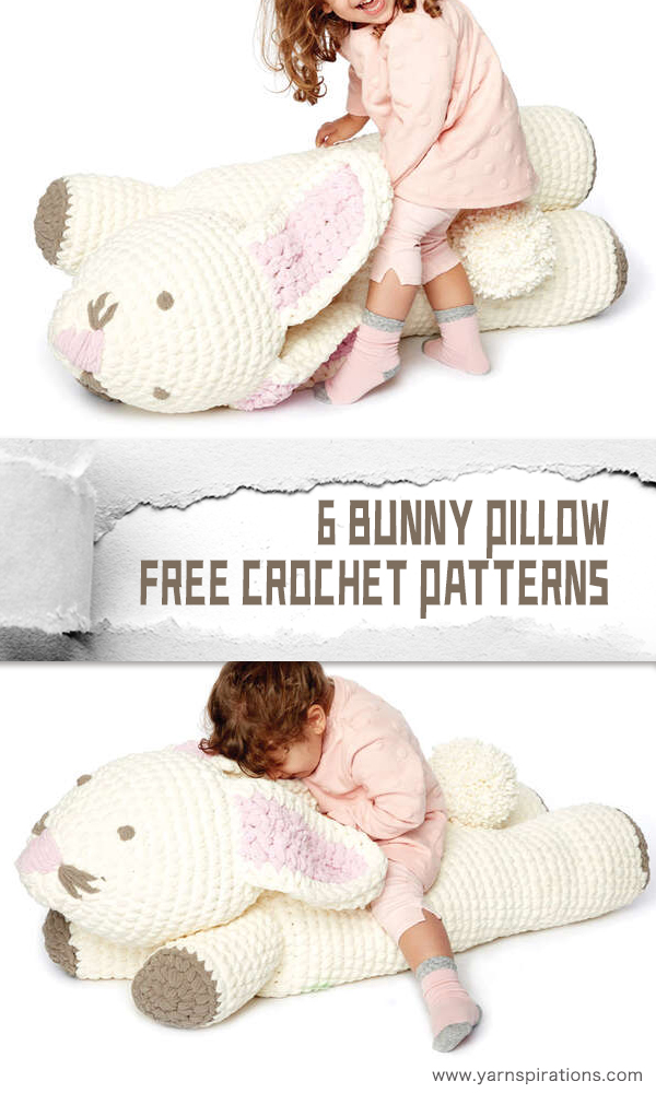 6 Bunny Pillow FREE Crochet Patterns 