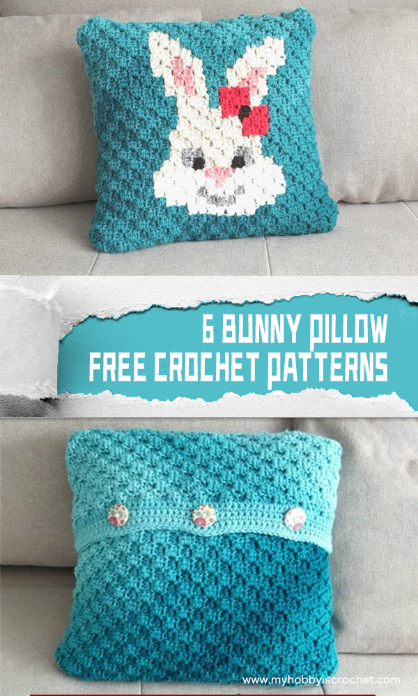 6 Bunny Pillow FREE Crochet Patterns 