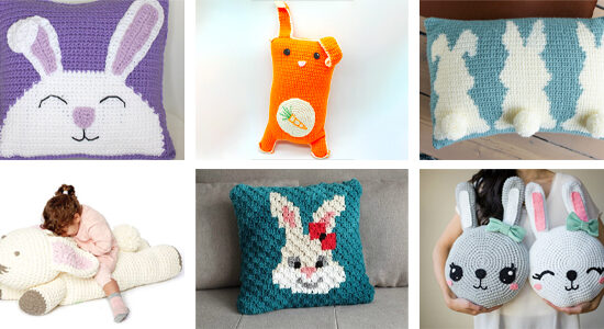 6 Bunny Pillow FREE Crochet Patterns