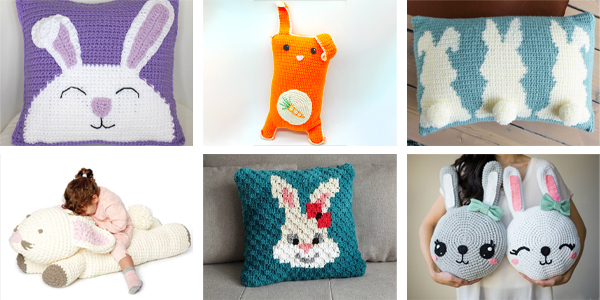 6 Bunny Pillow FREE Crochet Patterns