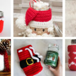 7 Christmas Mason Jar Cozy FREE Crochet Patterns