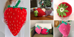 Crocheted Strawberry Cushion FREE Patterns