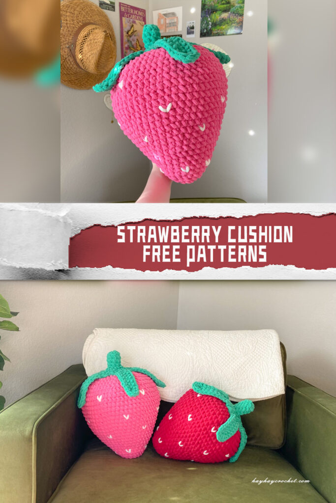 Crocheted Strawberry Cushion FREE Patterns