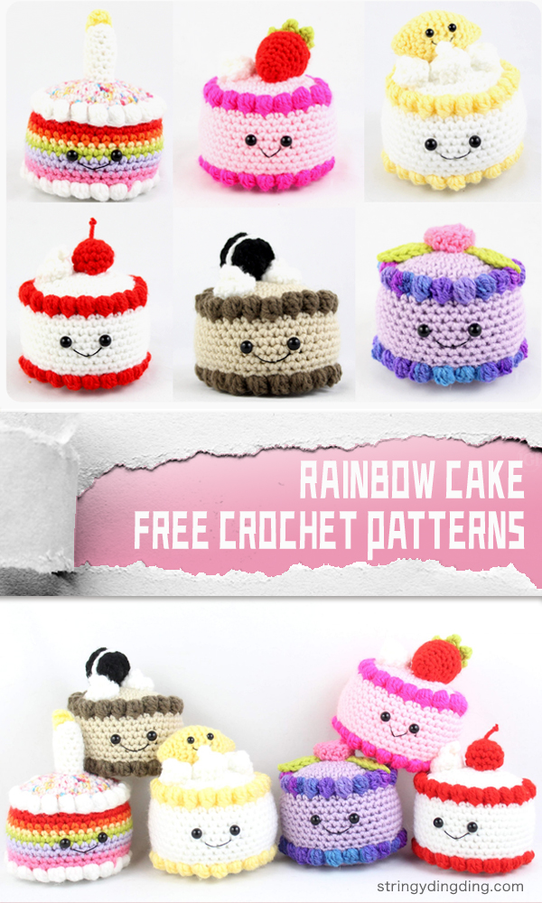 Rainbow Cake FREE Crochet Patterns 