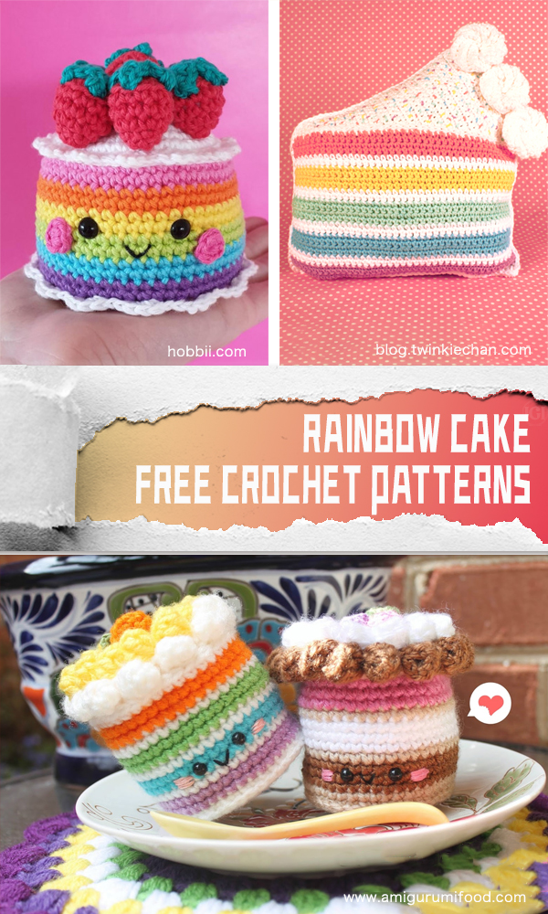 Rainbow Cake FREE Crochet Patterns 
