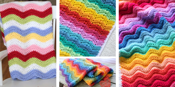 Rainbow Ripple Baby Blanket FREE Crochet Patterns