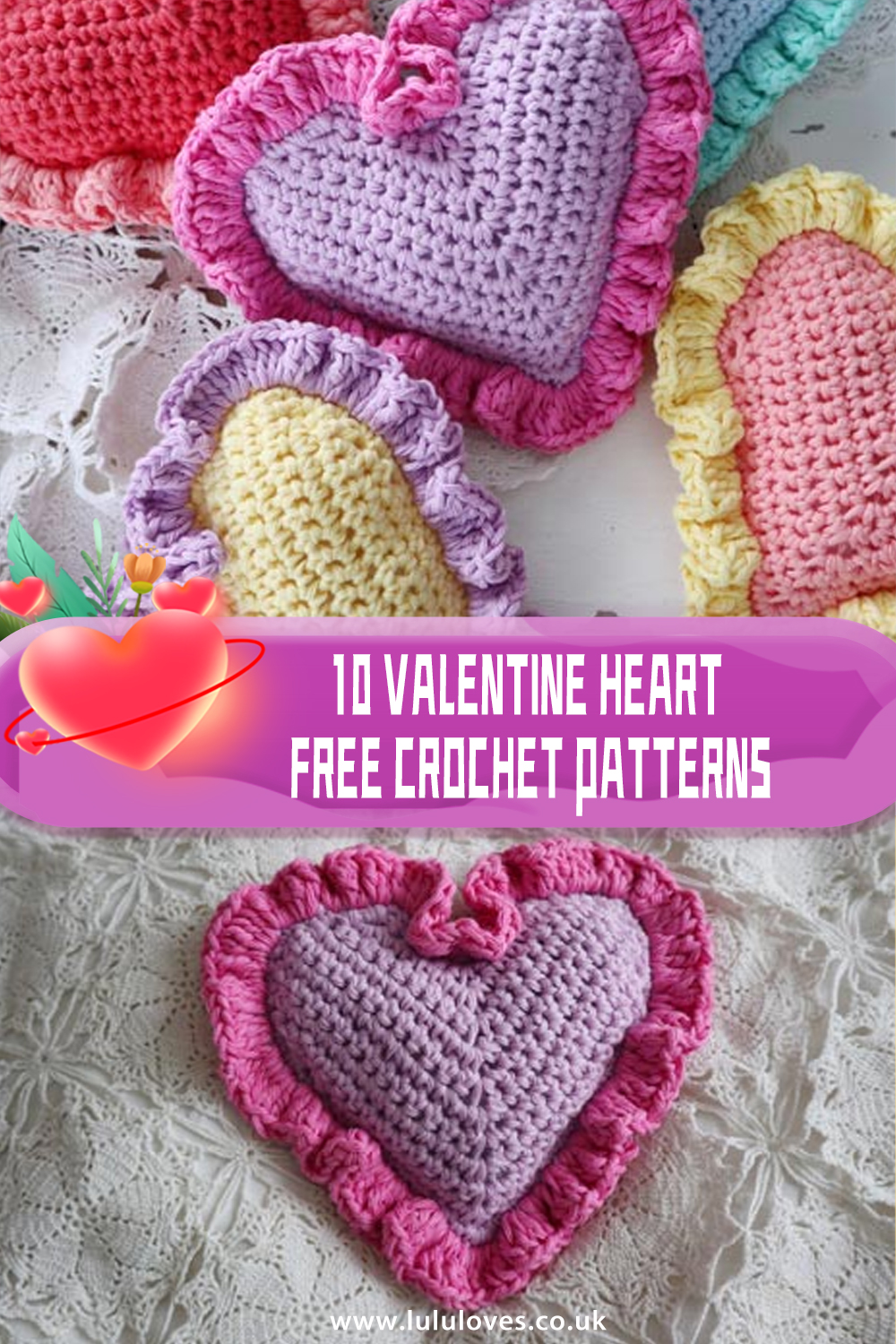 10 Valentine Heart Free Crochet Patterns