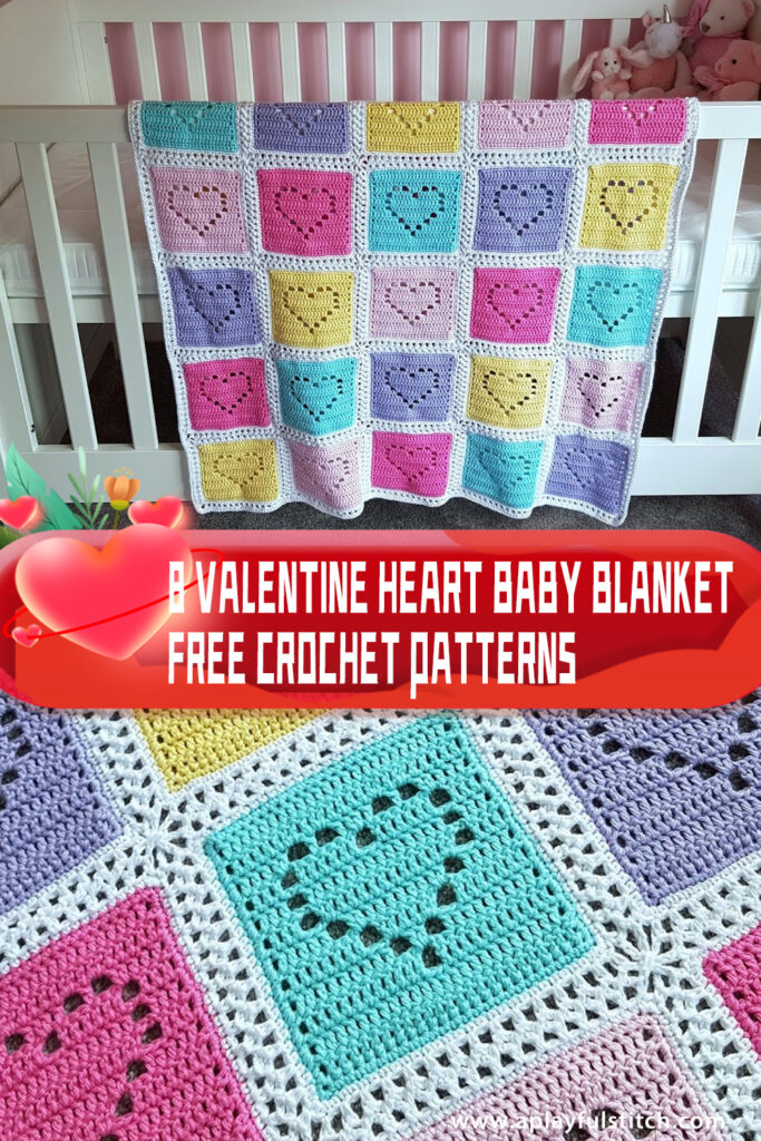 8 Valentine Heart Baby Blanket Free Crochet Patterns