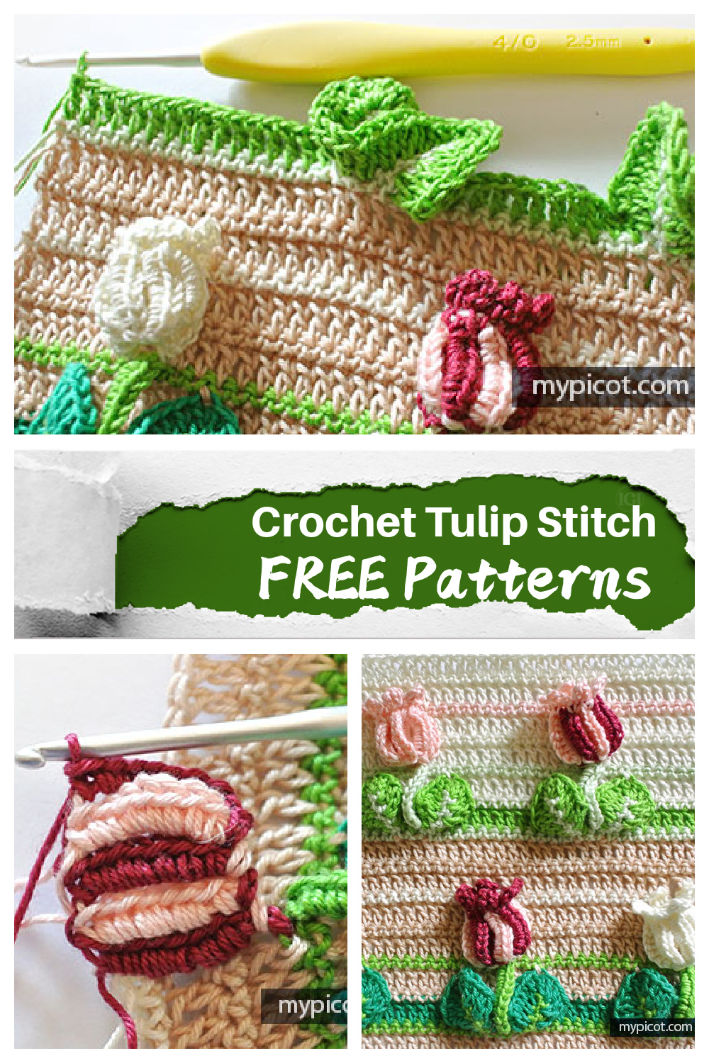 Crochet Tulip Stitch FREE Patterns