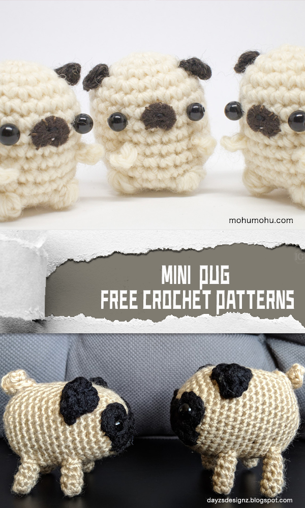 Mini Pug Amigurumi Free Crochet Patterns 