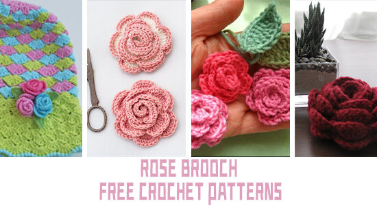 Rose Brooch FREE Crochet Patterns