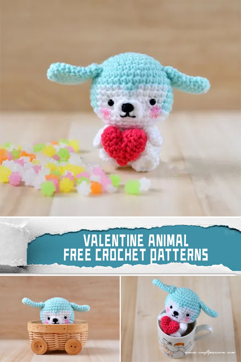 Valentine Animal FREE Crochet Patterns - iGOODideas.com