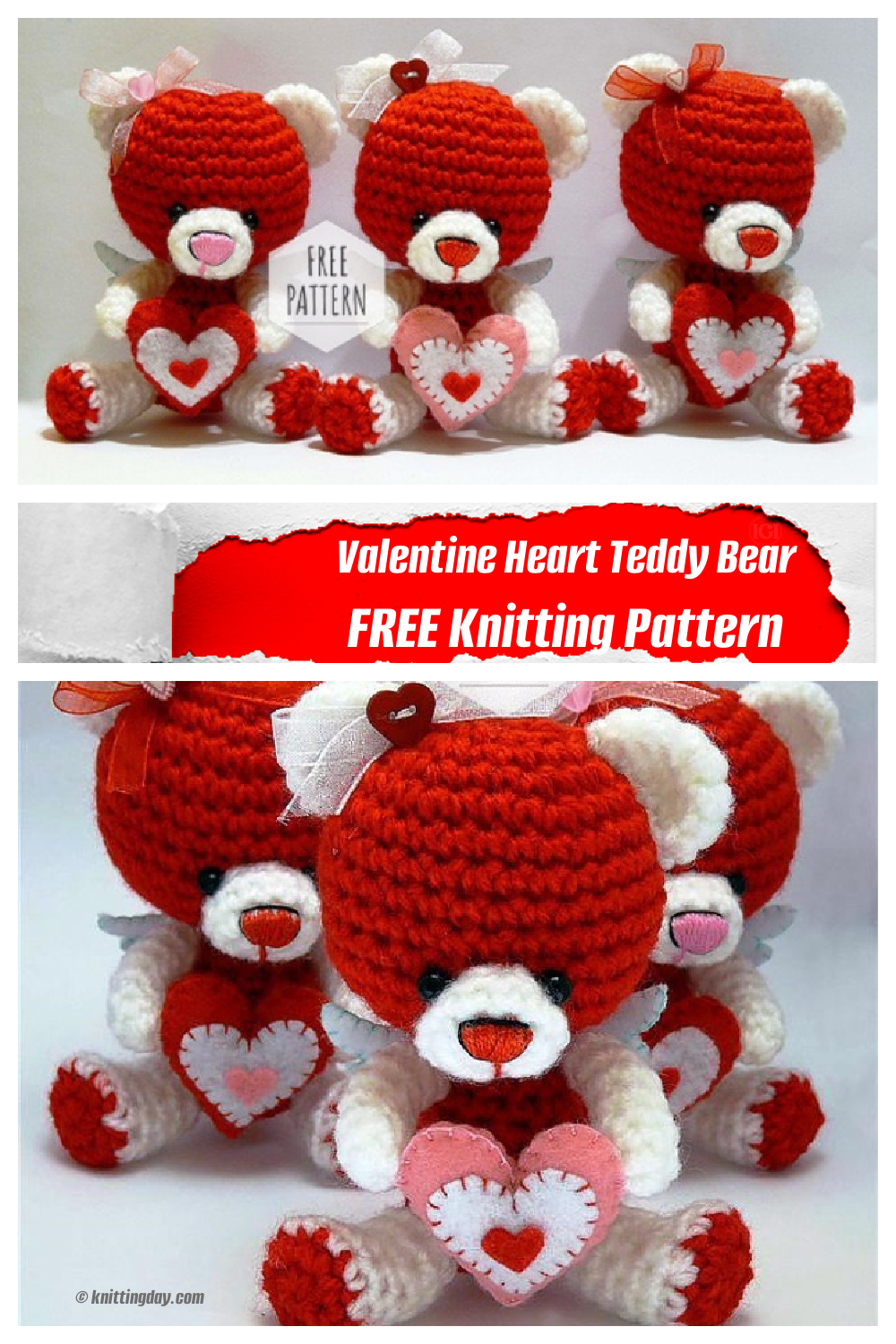 Valentine Heart Teddy Bear FREE Patterns