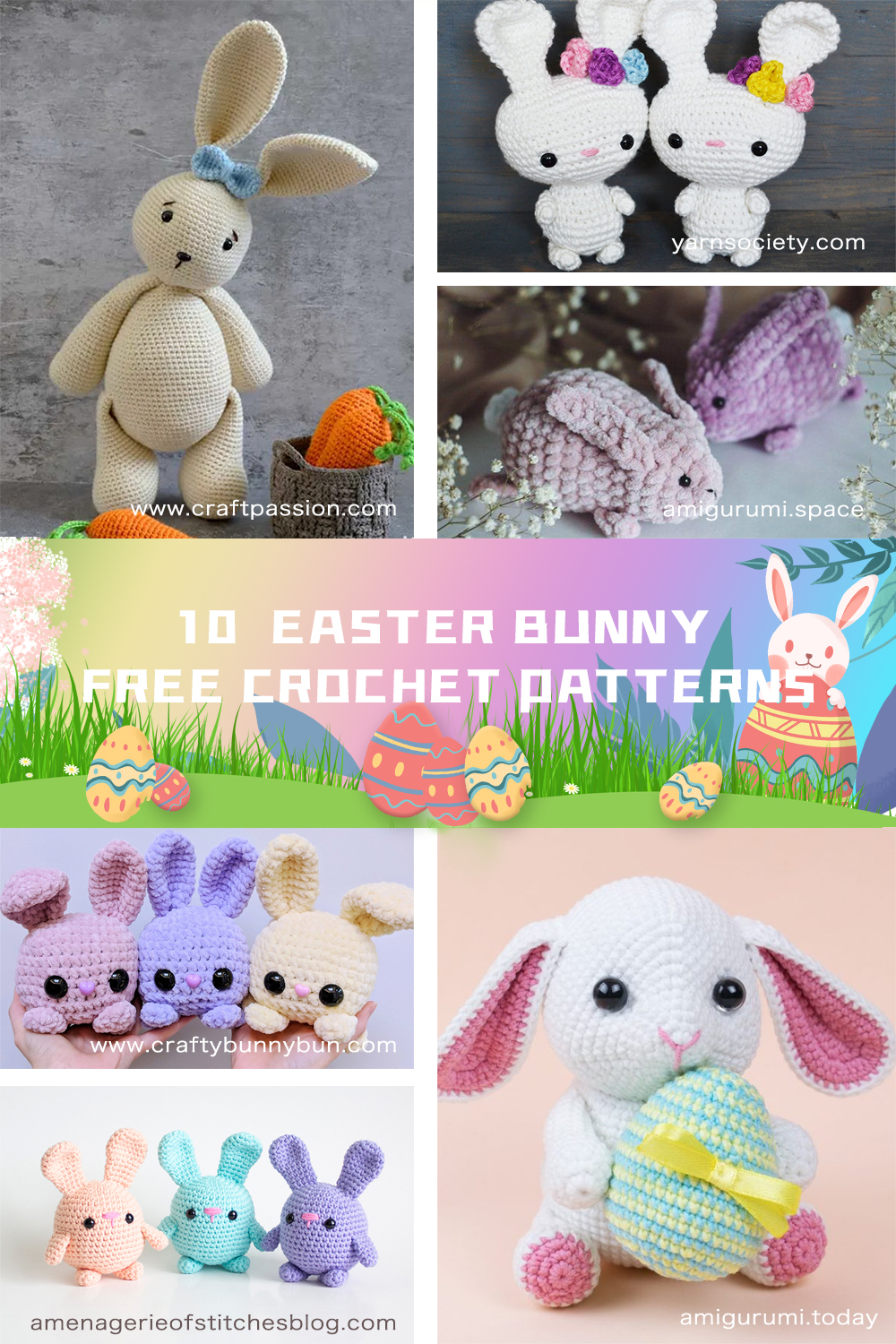  10 Easter Bunny FREE Crochet Patterns 