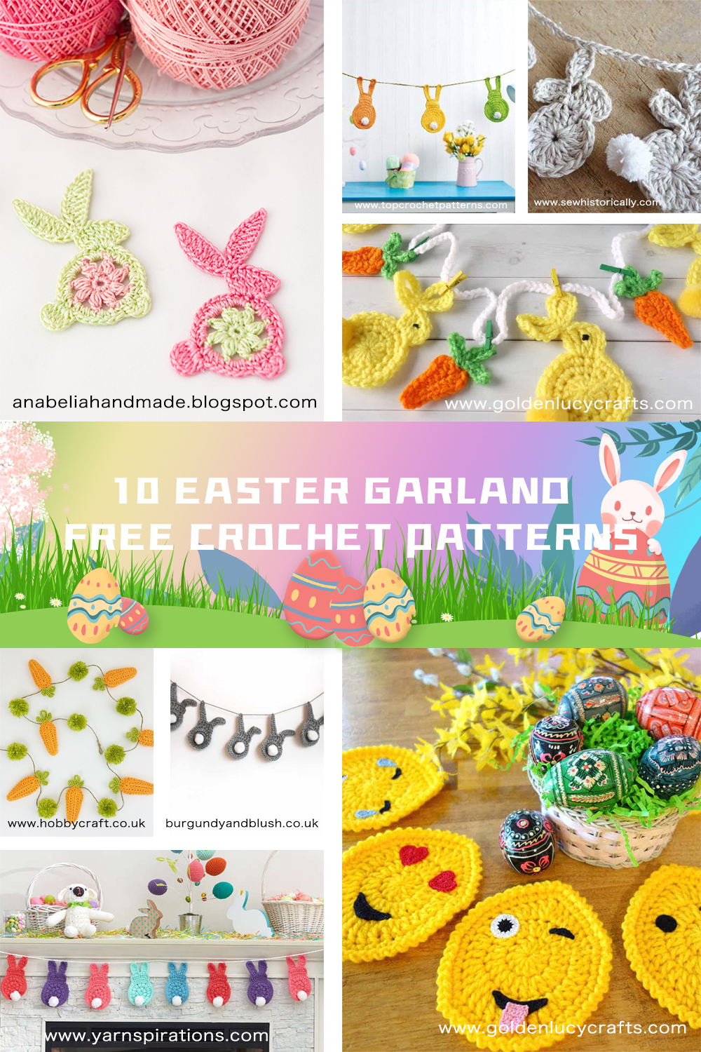 10 Easter Crochet Garland Free Patterns