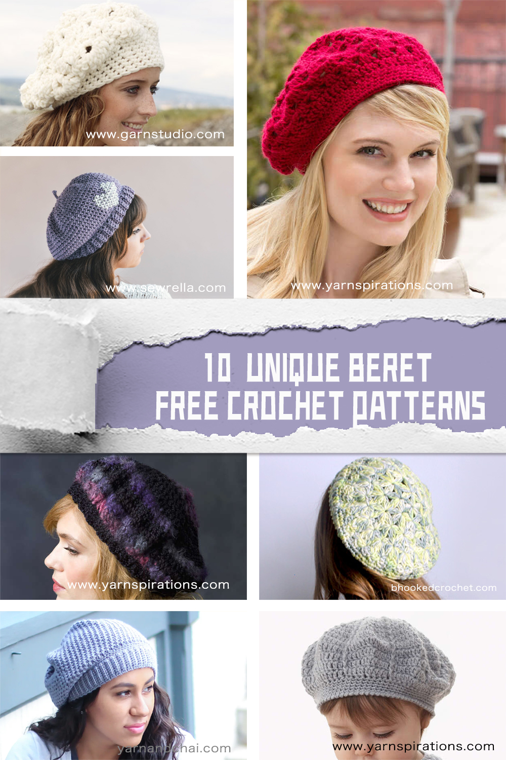 10 Unique Beret FREE Crochet Patterns 