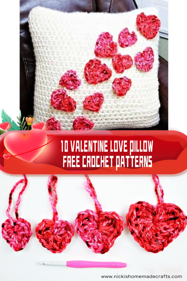 10 Valentine Love Pillow FREE Crochet Patterns