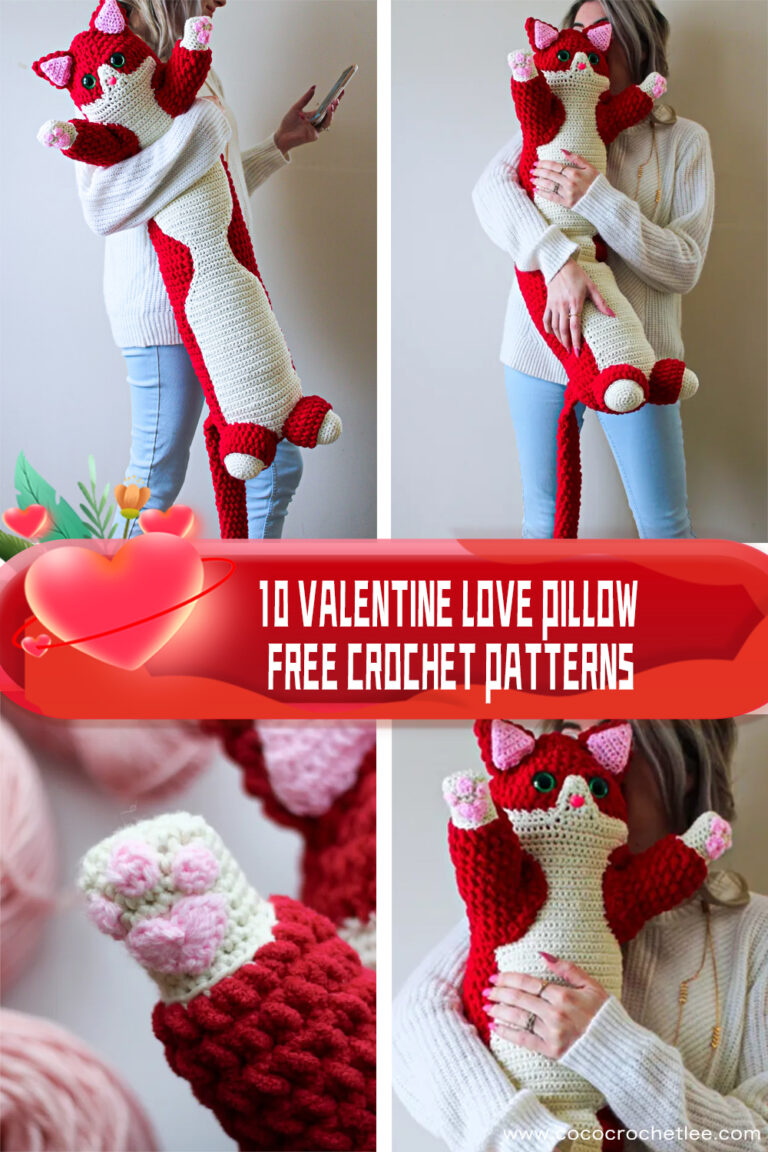 10 Valentine Love Pillow FREE Crochet Patterns