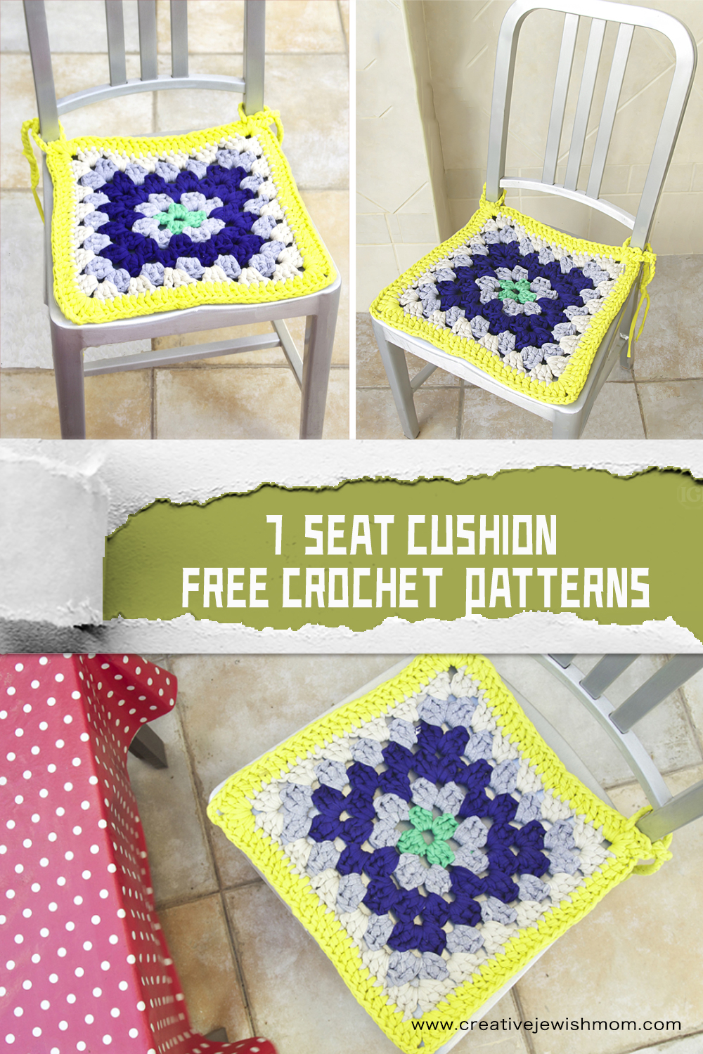 7 Crochet Seat Cushion FREE Patterns